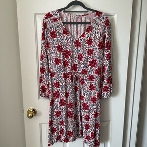 Old Navy Three Quarter 3/4 Sleeve Floral Dress, Size Medium